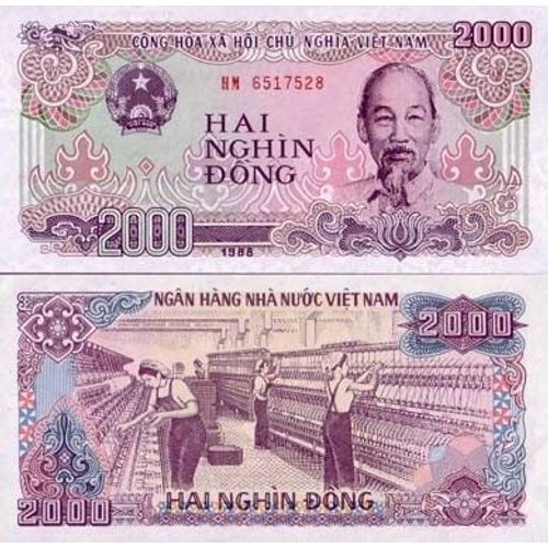 Billets Banque Vietnam Nord Pk N° 107 - 2000 Dong