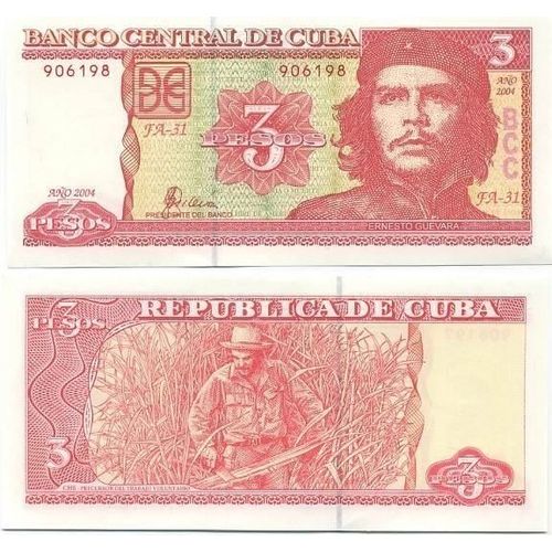Billet De Banque Cuba Pk N° 127 - 3 Pesos