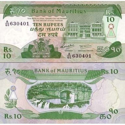 Billet De Collection Maurice Pk N° 35 - 10 Ruppees