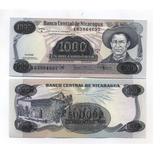 Billets Collection Nicaragua Pk N° 150 - 500000 Sur 1000 Cordoba