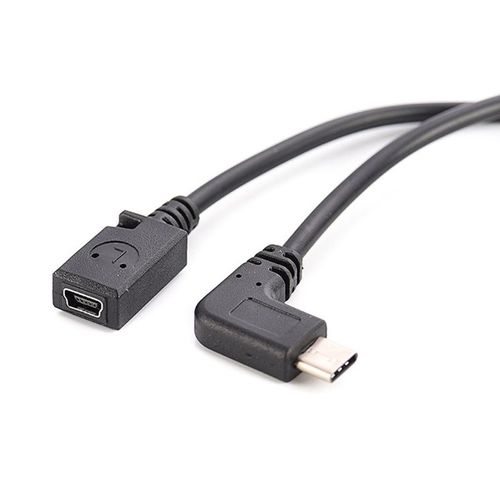 Câble USB Type-C vers Mini USB 90 Résistant,Adaptateur Mâle vers Femelle,Convertisseur,Chargeur,Câble de Données pour Ordinateur Portable,Matin - Type elbow