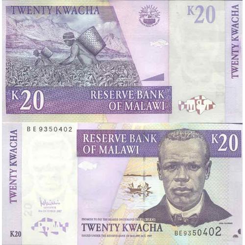 Billet De Banque Collection Malawi - Pk N° 52 - 20 Kwacha