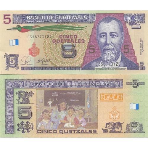 Billets De Banque Guatemala Pk N° 116 - 5 Quetzal