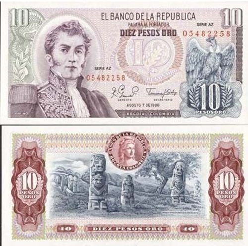 Billets De Banque Colombie Pk N° 407 - 10 Pesos