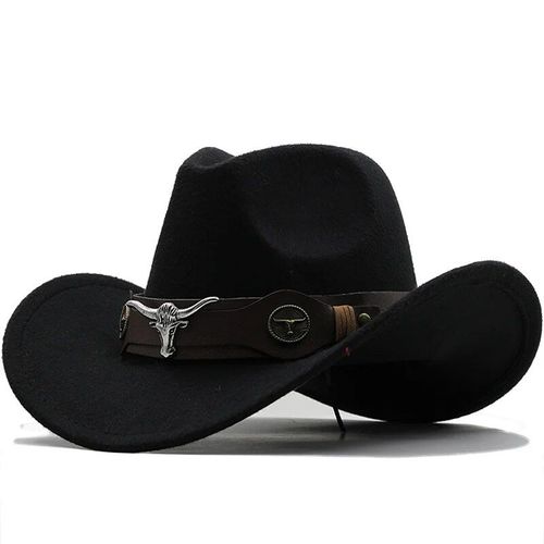Chapeau De Cowboy Occidental Pour Hommes Et Femmes,Simple,Rouge,En Laine,Jazz Sombrero Hombre,Taille 56-58cm