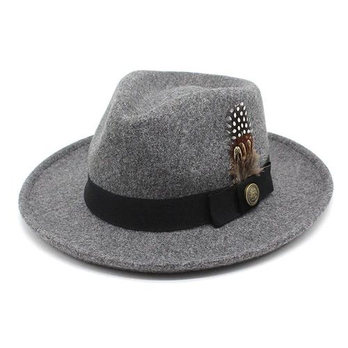 Chapeau Fedora À Bord Incurvé Pour Hommes,Casquette De Cowboy À Bord Incurvé