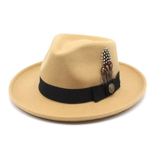 Chapeau Fedora À Bord Incurvé Pour Hommes,Casquette De Cowboy À Bord Incurvé
