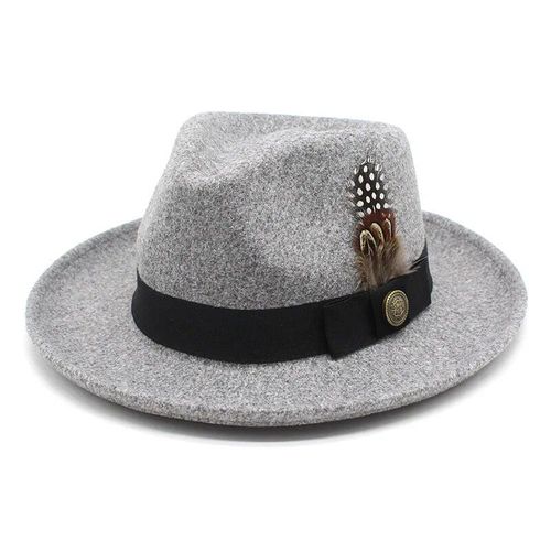 Chapeau Fedora À Bord Incurvé Pour Hommes,Casquette De Cowboy À Bord Incurvé
