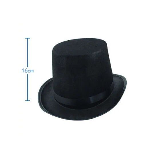 Chapeaux De Magicien Rétro Pour Enfants Et Adultes,Chapeau Haut De Forme En Feutre Noir,Masade Tim,Accessoires De Fête,Cosplay,Accessoires De Costume,Casquette