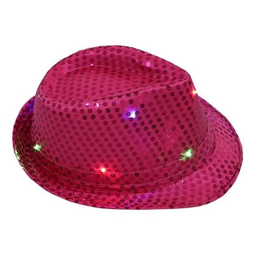 Chapeau De Jazz Clignotant Led Pour Adultes,Casquette De Spectacle De Danse Hip Hop Créative,Chapeau De Jazz À Paillettes,Olympiques Fedora Shoous Phosphorescents,Accessoires De Scène