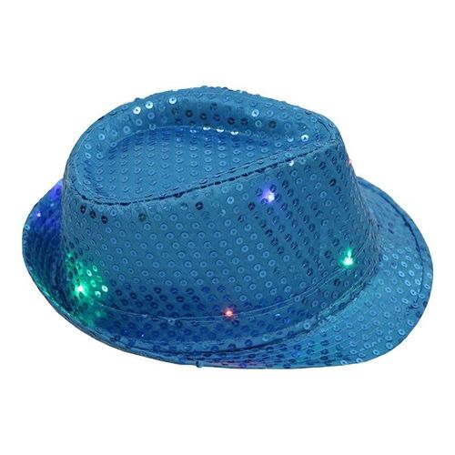 Chapeau De Jazz Clignotant Led Pour Adultes,Casquette De Spectacle De Danse Hip Hop Créative,Chapeau De Jazz À Paillettes,Olympiques Fedora Shoous Phosphorescents,Accessoires De Scène