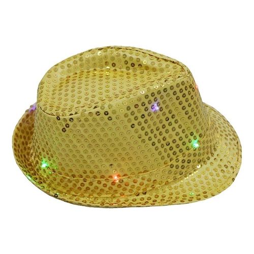 Chapeau De Jazz Clignotant Led Pour Adultes,Casquette De Spectacle De Danse Hip Hop Créative,Chapeau De Jazz À Paillettes,Olympiques Fedora Shoous Phosphorescents,Accessoires De Scène