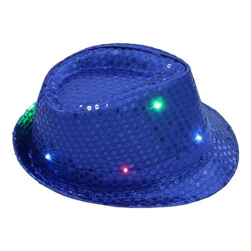 Chapeau De Jazz Clignotant Led Pour Adultes,Casquette De Spectacle De Danse Hip Hop Créative,Chapeau De Jazz À Paillettes,Olympiques Fedora Shoous Phosphorescents,Accessoires De Scène