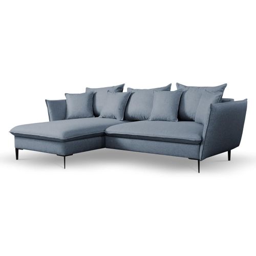 Canapé D'angle Convertible En Tissu Bleu Marine Lazare De Pascal Morabito - Angle Gauche