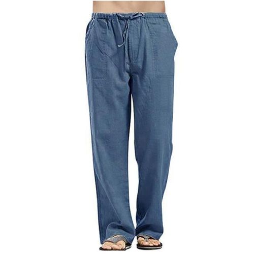 Bolubao-Pantalon En Lin Pour Homme,Vêtement Solide,Multi-Poches,Droit,Décontracté,Grande Taille,Respirant,Observateur,Été