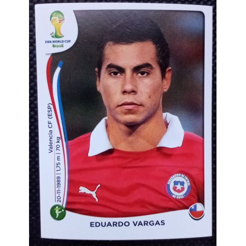 Coupe Du Monde Brasil 2014 - Image Panini - Chili N°163 Eduardo Vargas