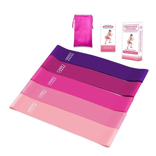 Lot De 5 Sangles D'exercice Pour L'entraînement À Domicile Rose