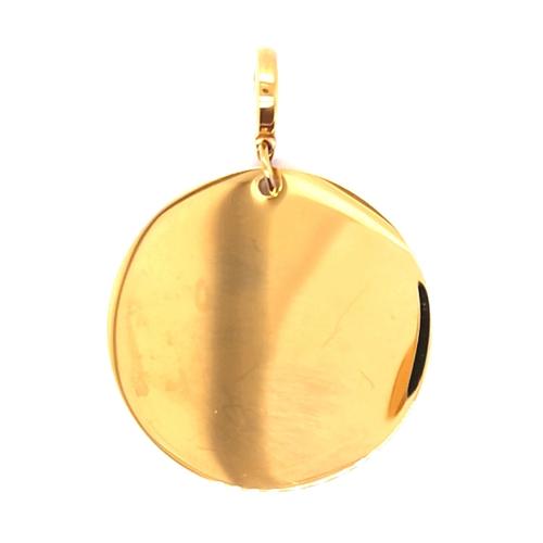 Pendentif Brillaxis Médaille Ronde Dorée 30mm