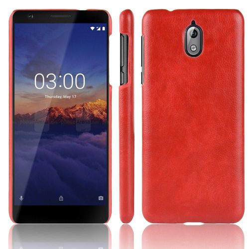 Rétro Étui Pour Nokia 3.1 Compatibilité Housse De Protection Anti Éraflure Rétro Modèle De Litchi - Rouge