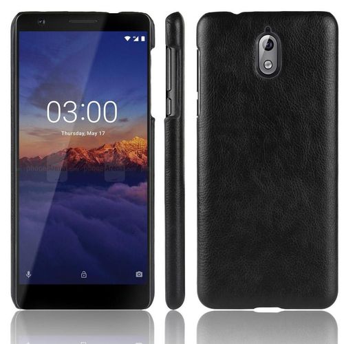 Rétro Étui Pour Nokia 3.1 Compatibilité Housse De Protection Anti Éraflure Rétro Modèle De Litchi - Noir