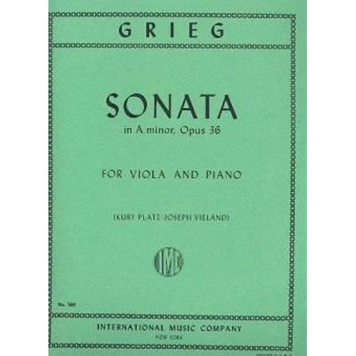 Sonate En La Mineur Op 36 Grieg - Alto Et Piano