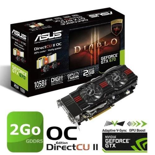 Carte Graphique ASUS Nvidia Geforce GTX 670 - 2GB GTX670 - bon état