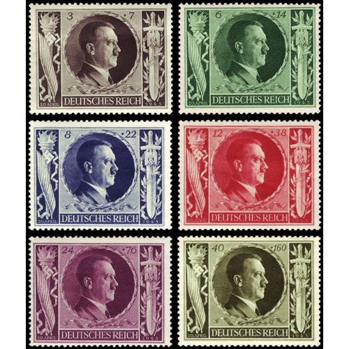 Allemagne, 3ème Reich 1943, Très Belle Série Complète Neuve** Luxe Yvert 763 À 768, 54ème Anniversaire Chancelier Hitler.