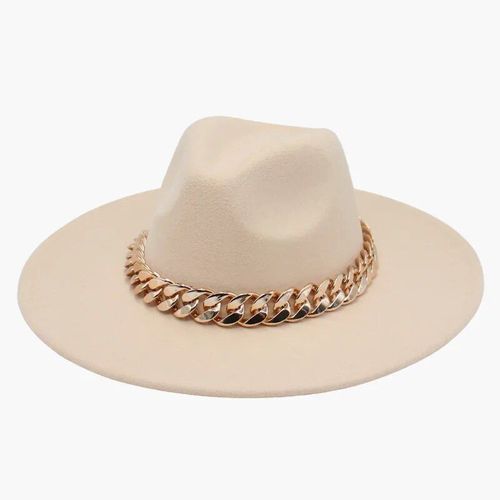 Chapeau Fedora À Large Bord En Feutre Pour Femme,Accessoire De Luxe,Élégant,Britannique,En Métal,Pour Ix,Jojazz,9.5cm