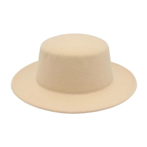 10cm Grand Large Bord Français Dames Fedora Église Banquet Couleur Unie Classique Laine Jazz Chapeau Plat Chapeau En Feutrine Chapeau En Plein Air Élégant Automne Et Hiver Dames Homme Robe Chapeau
