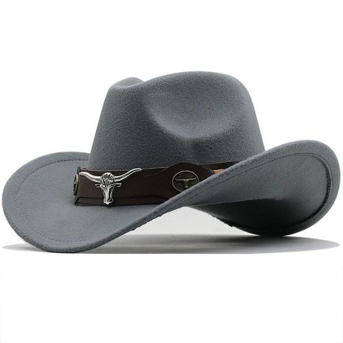 Chapeau De Cowboy Western En Laine Noire Pour Homme Et Femme,Gentleman,Jazz,Sombrero,Zones,Casquette Papa,Taille 56-58cm