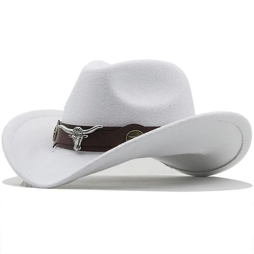 Chapeau De Cowboy Western En Laine Noire Pour Homme Et Femme,Gentleman,Jazz,Sombrero,Zones,Casquette Papa,Taille 56-58cm