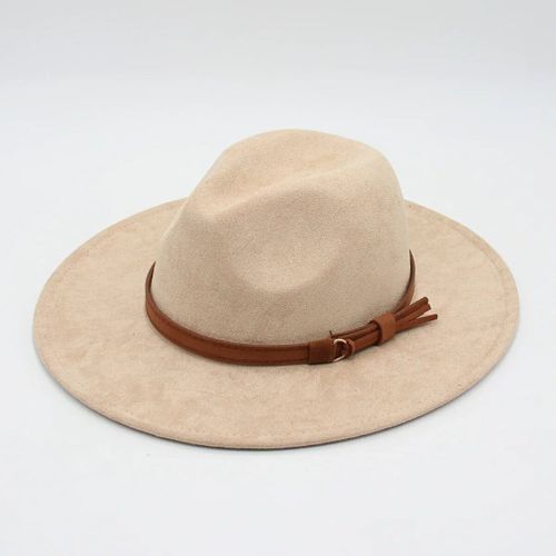 Casual En Plein Air Daim Tissu Tissu Gentleman Fedora Hiver Automne Large Bord Dame Hommes Robe Chapeaux Classique Église Dames Jazz Bord Plat Feutre Chapeaux Chapeaux Américains