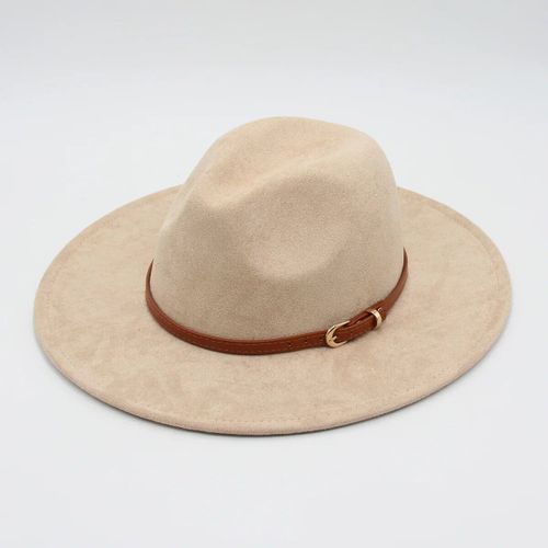 Casual En Plein Air Daim Tissu Tissu Gentleman Fedora Hiver Automne Large Bord Dame Hommes Robe Chapeaux Classique Église Dames Jazz Bord Plat Feutre Chapeaux Chapeaux Américains