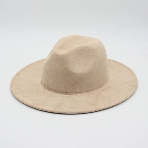 Casual Suède Tissu Tissu Gentleman Fedora Hiver Automne Large Bord Dame Hommes Robe Chapeaux Classique Église Culte Dames Jazz Bord Plat Feutre Chapeaux Américain Français Chapeaux