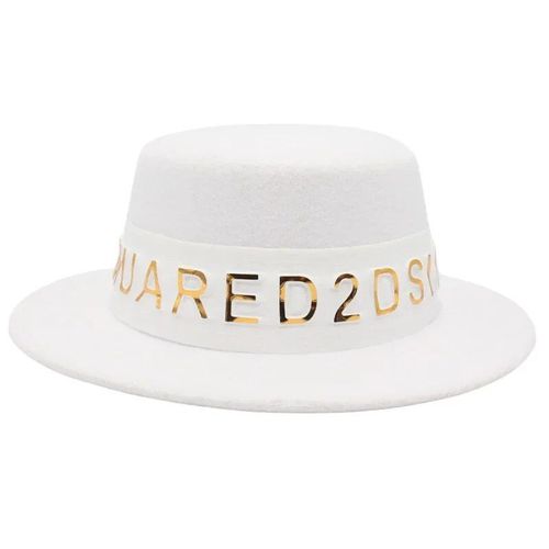 Chapeaux Fedora De Style Canotier Pour Femmes Et Hommes,Chapeau Haut De Forme Français Élégant,Casquette En Feutre,Petit Bord,Décor De Gril De Bande De Lettre,Mode