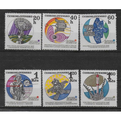Tchecoslovaquie 1970 : Espace : Recherche Sur Le Cosmos : Satellites / Cosmonaute - Série Entière De 6 Timbres Neufs **