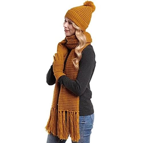 Composez votre ensemble hiver: écharpe Assortiment de couleurs:Bonnet crème Hilltop bonnet et gants assortis 