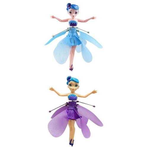 Lot De 2 Flying Fairy Girl Doll Drone Toy Capteur Infrarouge Kid Toys Cadeau De Noël