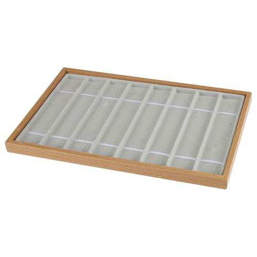 Multi-Grilles Montres Présentoir Boîte Pratique En Bois Portable Cadeaux Titulaire Cas De Rangement Organisateur Pour Magasin Sangles Boucles - 8 Grilles