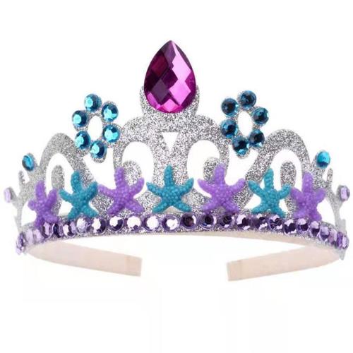 Blesiya Cristal Fille Enfants Couronne Résine Élastique Princesse Doux Bandeau Diadèmes Pour Enfant En Bas Âge Photographie Anniversaire Costume Cheveux Argent