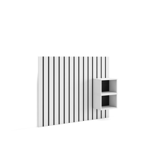 Tête De Lit, Avec Tables De Chevet, 133x107x3 Cm, Lit De 80,90,110 Cm, Panneaux Muraux, Style Moderne, Blanc