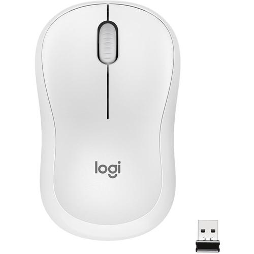 Logitech M220 Silent - Souris - droitiers et gauchers - optique - 3 boutons - sans fil - 2.4 GHz - récepteur sans fil USB - blanc