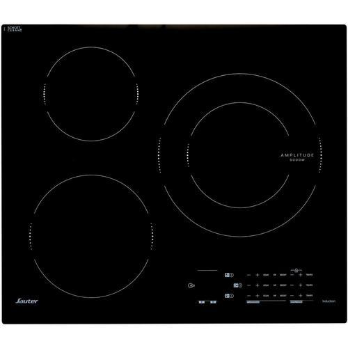 Sauter SPI4368B - Table de cuisson à induction - 3 plaques de cuisson - Niche - largeur : 56 cm - profondeur : 49 cm - noir - avec avant biseauté