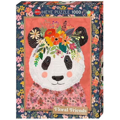 Floral Friends - Cuddly Panda - Puzzle 1000 Pièces