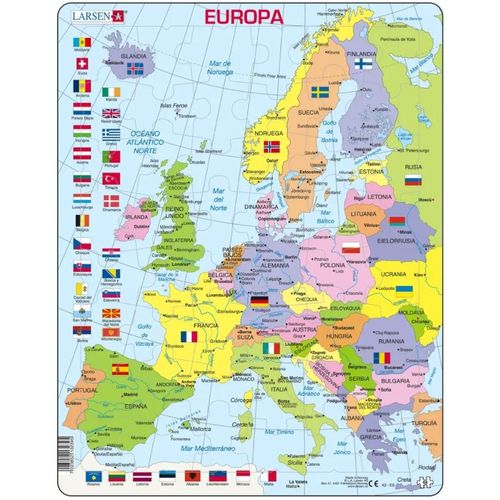 Puzzle Cadre - Carte Politique De L'europe (Espagnol) - 48 Pièces