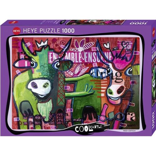 Cool Cattle - Striped Cows - Puzzle 1000 Pièces