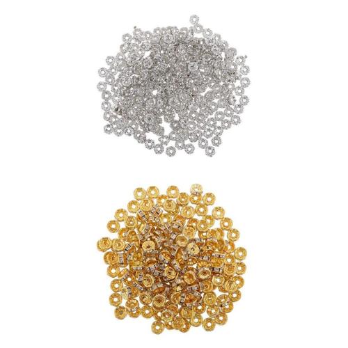 500pcs Perles Spacer Perles De Cristal À Bordure Arrondie Pour Bricolage Bracelets Colliers