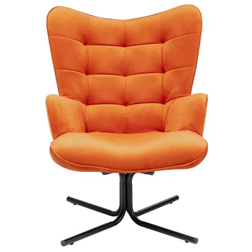 Fauteuil Pivotant Oscar Velours Orange Kare Design