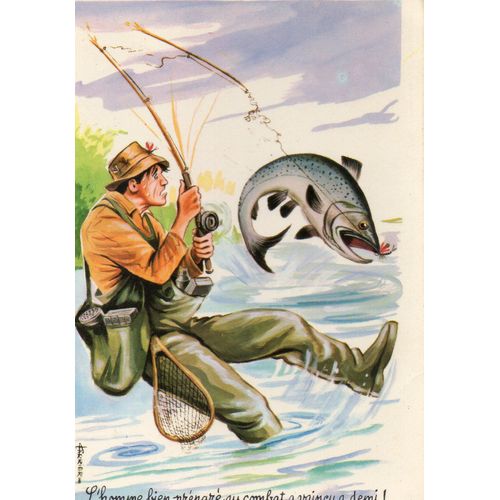 Carte Postale Xx Eme Siecle - Theme Pensees Citations - L'homme Bien Prepare Au Combat A Vecu A Demi ! 