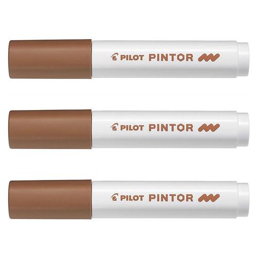 Pilot Lot De 3 Marqueurs À Pigment Pintor, Medium, Marron